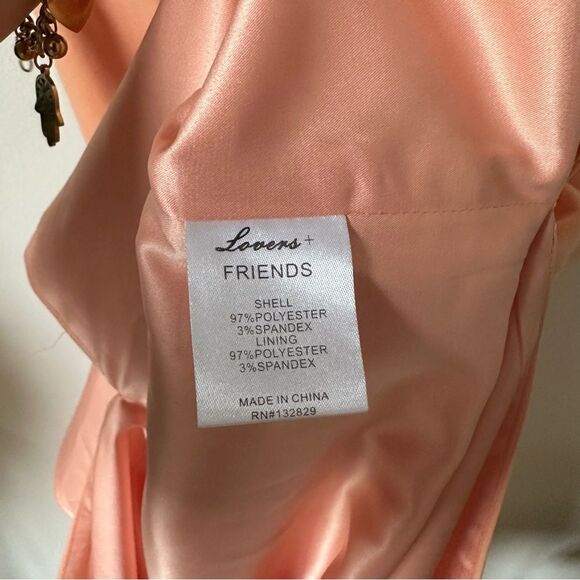 Lovers + Friends Nikola Midi Dress Open Strap Back in Apricot Size S - Picture 5 of 8